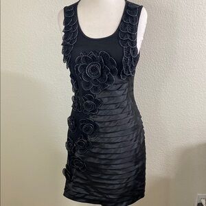 Elegant Black Floral‎ Dress